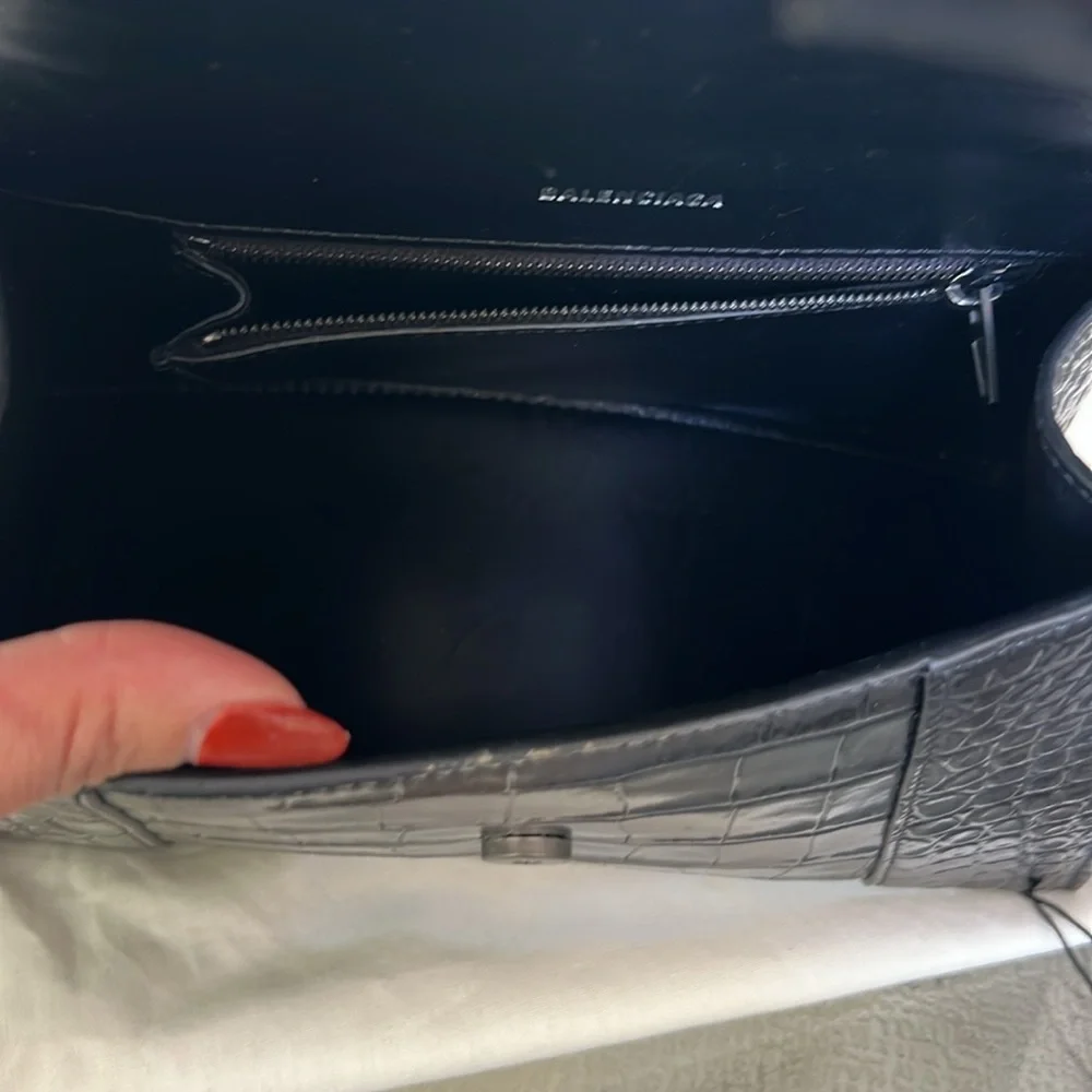 Balenciaga Hourglass XS Croc Embossed Handbag - Picture 9 of 13